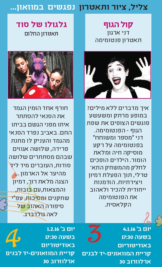 צליל ציור ותיאטרון במוזיאון פתח תקוה